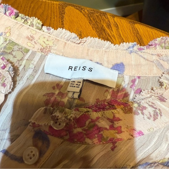 REISS Cari Printed Floral Smock Floral Dress Size 10 - Picture 4 of 9